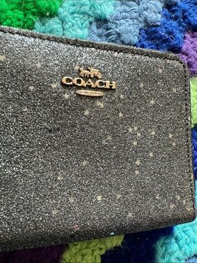 COACH Glitter Zip Wallet - Blue